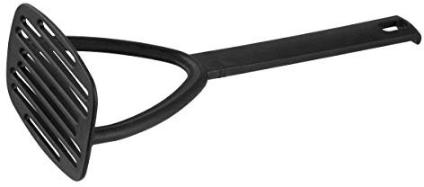 FACKELMANN 40235 Schiacciapatate Nero, gadget da cucina in plastica, pressa per patate per pentole e padelle rivestite (colore: nero), quantità: 1 pezzo