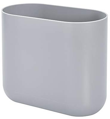 iDesign Basura para Cuarto, compacta Papelera plástico, Cubo para la gestión de residuos en el baño, Gris, 26,8 cm x 14,0 cm x 24,8 cm