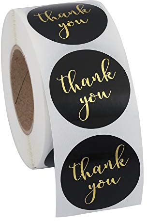 Mogokoyo 500 Stück Thank You Sticker, Rund Etiketten Thank You Handschrift Rosegold Folie Danke Aufkleber Selbstklebend für DIY Briefumschlag/Backen/Geschenktüten/Handarbeit (Thank you #3)