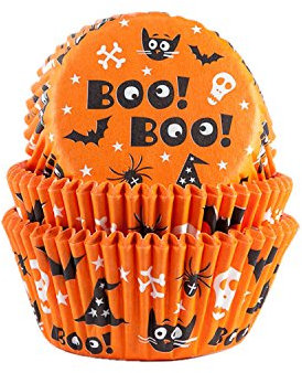 House of Marie 50 Muffinförmchen Halloween | Boo | Scary | mit Halloween Motiven