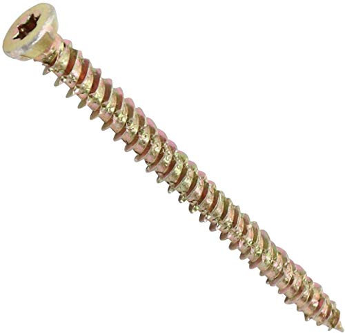 AERZETIX - C44665 - Juego de 20 Tornillos para hormigón Ø7.5x92mm con huella estrella T30 - montaje directo sin tacos - con cabeza fresada - en acero - anclaje fijación construcción madera