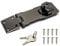 QWORK® Keyed Hasp Locks, Twist Knob Keyed Security Hasp Door Bolt Latch, Security Hasp for Front Door, Garage Door, Wooden Box, Windows, Cabinets, 4 Inch / 100mm, Black, 1 Pack