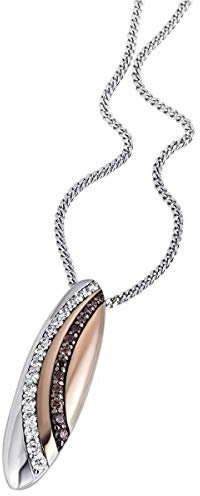 goldmaid Damen-Collier 925 Sterlingsilber teilw. rot rhodiniert 17 Zirkonia weiß 13 Zirkonia Champagner