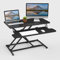 ERGOMAKER Standing Desk Converter, 32/80cm Wide Height Adjustable Quick Sit to Stand Up Desk Riser for Dual Monitor, Black
