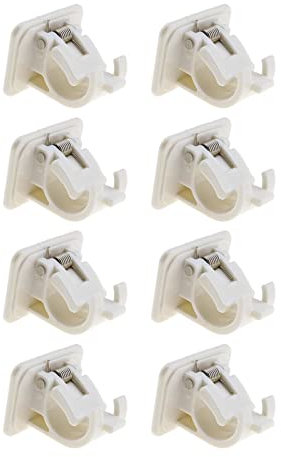 OTOTEC 8Pcs Curtain Rod Bracket Holders for Hanging Net Curtain Voile Coat Party Decoration Garden Decoration DIY Crafts Home Bathroom Nail-Free Adjustable Wall Mount White