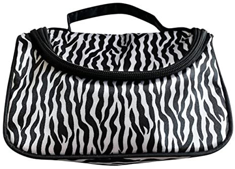 NOVAGO Petite Trousse de Toilette Compact Pliable, Trousse Maquillage, Trousse multiusage Pochette cosmétique Fleurie Style Japonais (Zebre)