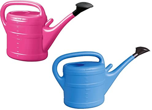 2X Gießkanne 10L PINK + HELLBLAU + 1x KÜHLSCHRANKMAGNET! Giesskanne Kunststoff für groß & klein Garten & Zimmerpflanzen Gießkannen Gieskanne Gieskannen 10 Liter Watering Can Gieskannen10Liter lr