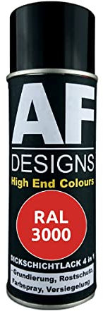 Alex Flittner Designs Rostschutzlack 4in1 RAL 3000 Feuerrot Metall Schutzlack Spray Rostschutzfarbe Sprühdose