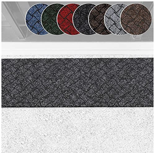 ANRO Schmutzfangmatte Flur Läufer Schmutzfangläufer Fußmatte Teppichläufer Flurteppich Türmatte Meterware Melbourne Schwarz 40x120cm