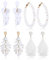 JeryWe 4 Paar Statement Ohrringe für Frauen Damen Geometrische Tropfen Ohrringe Hängend Schmuck Großes Rechteck Retro Boho Reisperlen Reifenohrringe Rose Blume Blütenblatt Quaste Ohrringe Set