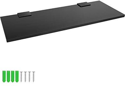 WJUAN 35 cm Schwarz Acryl Duschablage, Badutensilienbehälter mit 2 Aluminium Matt Glasklemme Badaccessoires, für den Einsatz im Badezimmer, Schlafzimmer oder in der Küche
