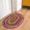 RAJRANG BRINGING RAJASTHAN TO YOU Hand geflochtene Baumwolle Chindi Teppich 2'x 3 'Boho Reversible rustikale ovale Teppiche für Heimdekoration