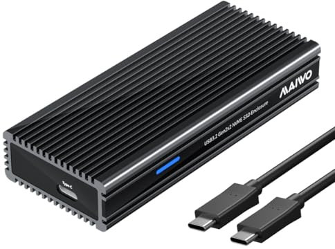 MAIWO 20Gbps M.2 NVMe SSD Enclosure USB 3.2 GEN2x2 Type-C to PCIe NVMe Adapter Support Thunderbolt 3/4 USB 4/3.2/3.1/3.0/2.0 8TB Capacity Aluminum Alloy Case (K1685P3)