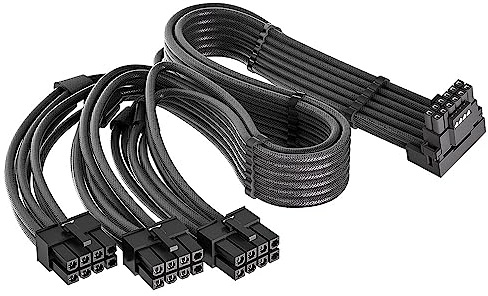 JOYJOM 12VHPWR Adattatore ad angolo retto a 90 gradi per GPU Corsair 12VHPWR 16AWG 600W PCIE 5.0 12+4 16 pin per GPU RTX 4090 4080 3090TI 4070Ti, 3X 8 pin SOLO per alimentatore modulare Corsair (tipo