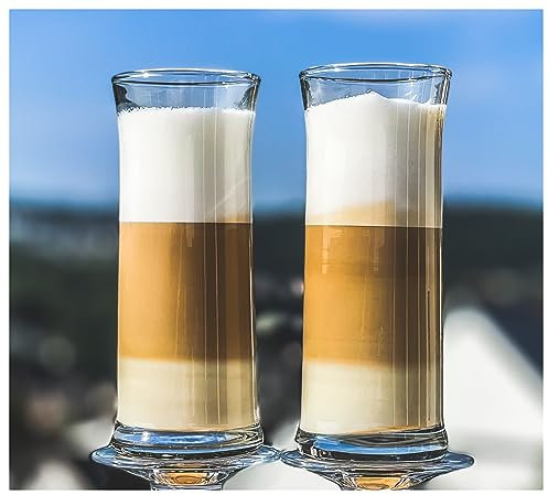 Topkapi 250.622-2-tlg Eiskaffee Gläser Verano │ Milchkaffee Gläser, Milchshake Gläser, Frappe Gläser, Latte Macchiato Gläser │ 300 ml │ H 15,7 cm, Transparent