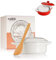 Muldale Camembert - Plato para hornear con tapa, juego de regalo, panadero de queso Camembert en color blanco, plato para hornear Brie, panadero de cerámica Camembert Baker - 14 cm - Con esparcidor y