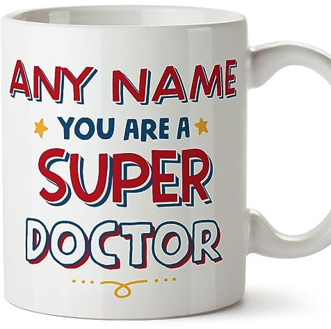 MUGFFINS Tazas Personalizadas para MÉDICA - En Inglés - You Are Super - 11 oz / 330 ml - Regalo Personalizable original y divertido