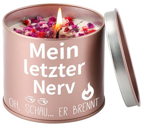 PRSTENLY Geschenke für Frauen, 9OZ Lavendel Kerzen Geschenk für Frau Freundin Mama Oma Schwester zum Geburtstag Weihnachten Oster, Geburtstagsgeschenk für Frauen, Mein Letzter Nerv [Energieklasse A]