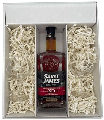 Coffret cadeau Blanc - Rhum - St James XO - 2 Verres à Rhum CHEF & SOMMELIER