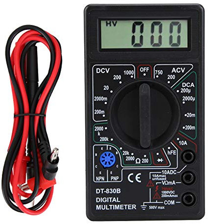 YWBL-WH DT830B Multifunktionales LCD-Digitalmultimeter Voltmeter Ohmmeter Tester für Automobil- und Haushaltsgeräte DT830B Schwarz Digitaler Messgerät