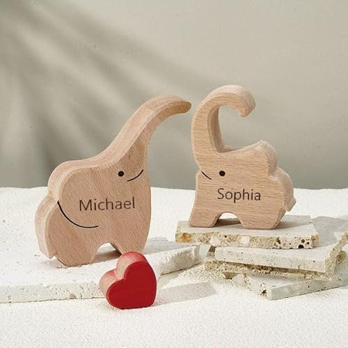 Personalisiertes Holzkunstpuzzle der Bärenfamilie mit 1-8 Namen, Holz Bär Skulpturen Desktop Tischdekoration Haus Dekor Ornament, Weinachtes Geschenke für Familie, Holzpuzzle für Mama, Papa