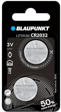 BLAUPUNKT CR2032 coin lithium batteries, 3V, pack of 2, best for AirTag, car keys, watches and heart rate monitors