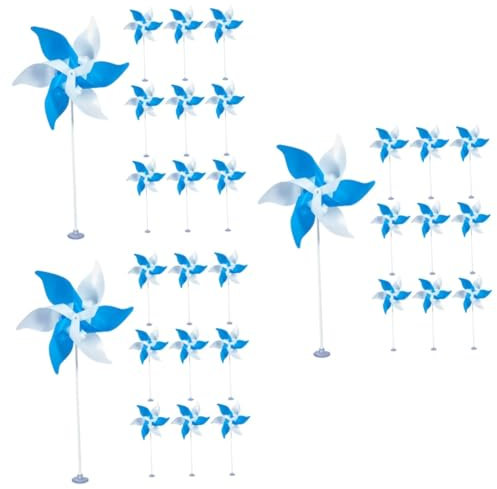 Kisangel 3sätze Bunter Windmühlen- Für Garten Teiliges Mit Hohen Zweifarbigen Kunststoff-windrädern Für Tisch Und Gartenverschönerung Langlebig Und Wasserfest