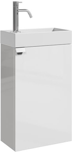 Badplaats B.V. - Meubles de salle de bain pour WC, 40 x 22 cm, blanc brillant
