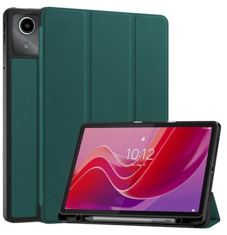 Vakarey Funda para Lenovo Tab M11 con Portalápices,Inteligente Ultrafina Funda Tablet para Lenovo Tab M11 con Soporte Bolígrafo,Verde