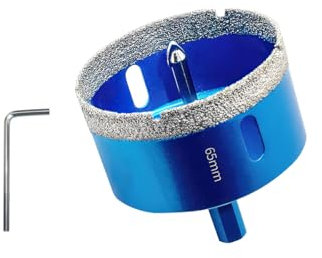 Teronbeta Punte per Trapano Diamantate 65mm con Punte Guida di Centraggio, professionale Vacuum Brasato Sega a Tazza Diamantata per piastrelle, porcellana, vetro, marmo e ceramica
