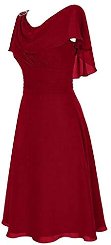 Générique Robe Femme Chic et Elegant ete pour cérémonie mi Longue Robe Demoiselle d'honneur Femme Grande Taille Epaule Denudee Robe de Soiree Cocktail Femme Mariage invitée Bal de Promo (Red, XXXXL)