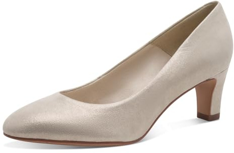 Tamaris Damen Klassische Pumps, Frauen Pumps,TOUCHit-Fußbett,daempfung,elegant,breite,Glitzer,Grey,Gruen,komfortable,laessig,Champagne,40 EU