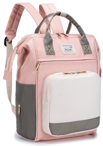 BAGROUPS Handgepäck 40x30x20 Wizzair Wickelrucksack Groß Lässig Wickeltasche Rucksack Wasserdicht mit Kinderwagengurten und Flaschenwärmetasche Diaper Bag für Mama und Papa, Reisen, Outdoor (Rosa)