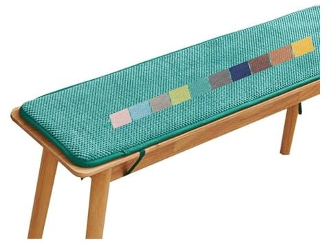 Stuhlkissen Mit Bändern, Sitzkissen Gartenstuhl Outdoor, Bankkissen, Gartenbank Kissen Bankauflage, Sitzauflage Bank Rutschfeste Sitzpolster Bank Für Indoor Fenster Terrasse e3(Dark Green,130x30 cm 51