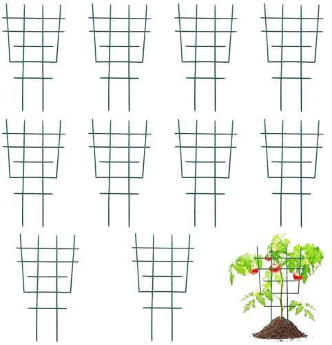 10 Pièces Treillis de Jardin pour Plantes Jardin Treillis Grimper Supports Treillis pour Plantes Grimpantes pour Pot de Fleurs Grimpantes Jardinage Vignes Légumes Intérieur Extérieur (Vert Foncé)