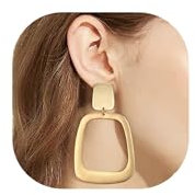 EVER FAITH 2 Paar Ohrclips Clip on Chunky Ohrringe Set Matte Gold & Silber Ohne Ohrlöcher Statement Geschenk für Damen