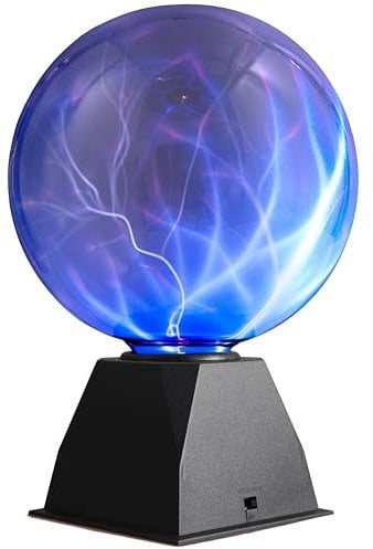 Plasmakugel Magische Blitze 8 Zoll Plasmaball 20cm Lampe Leuchtkugel Leuchten für Kinder Dekorationen Stütze Schlafzimmer Haus und Geschenke Stimmungslichter Nachtlichter Plasma Kugel (20x28 cm)