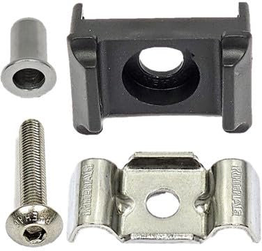 Kit de montage pour poteau de clôture double fil gris anthracite 7016 - Type papillon - Pièce de serrage V2A (noir)