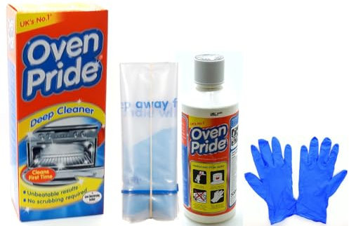 Oven Cleaner (500 ML) + Non Scratch Oven Hob Glass Cleaning Tool - Complete Oven Cleaning Kit with Bag for Racks, Gloves and Instructions