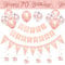 70th BIrthday Decorations for Women-Rose Gold 70th Birthday Banners for Her,70th Party Decor Happy 70th Birthday Banner Bunting Foil Hanging Swirls Triangle Flags Confetti Latex Balloons