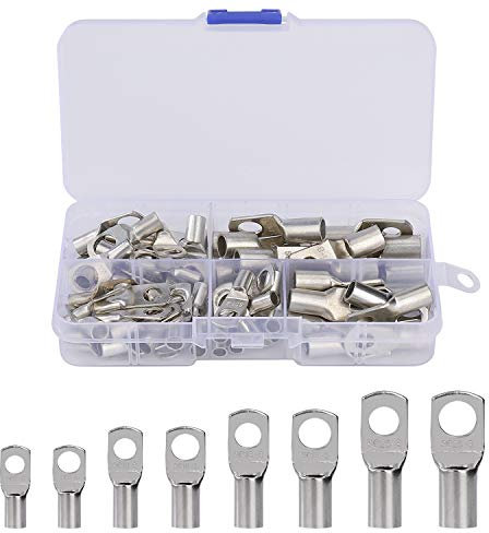 Tunejoy Bullone Foro Terminali in Rame Capicorda 60 Pezzi Capicorda Crimp Anello Connettore per Il Collegamento Che Forniscono Apparecchiature Elettriche