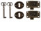Lot de 6 serrures de porte d'armoire en bronze avec clé - Style vintage - Décoration de meubles