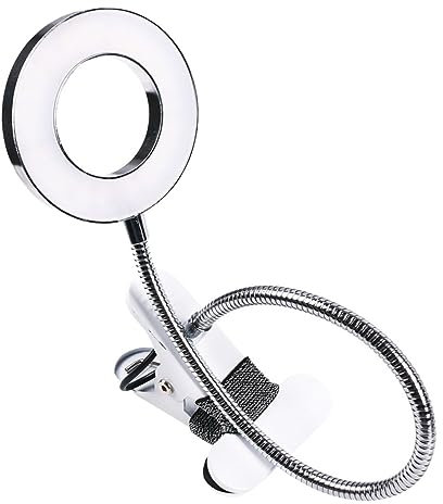 ASAKKURA 1pc Led Beauty Nail Lamp Portable Eye Table Lamp for Manicure Desktop Use Light Glossy for Nail Artists USB Powered Silver