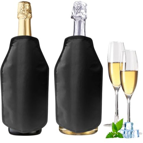 Gohytal Kühlmanschette Wein 2er Set, Weinkühler Manschette, Flaschenkühler Manschette, Kühlmanschette Flasche für Wein & Sekt, Unterwegs - Weinmanschette, Weinflaschenkühler
