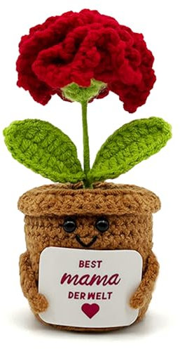 HeDaKang Muttertagsgeschenk Geschenke für Mama Mutter - Geburtstagsgeschenk Mama Besondere Mutter Tochter Geschenk Nelken Positive Potato Kartoffel Serien Gehäkelte Blumen Geschenke für Frauen Deko