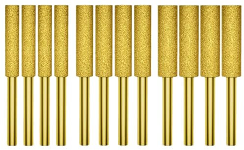 12 Stück präzise Diamant-Frässtifte für Kettensäge, Kette, Polierköpfe, Schleifspitze, geeignet für den professionellen und privaten Gebrauch