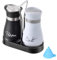 CANGCANG Salt and Pepper Shakers Set, Salt and Pepper Pots with Clear Glass Bottom, Salt and Pepper Shakers for Kitchen BBQ Restaurant Accessorie（White+ Black）