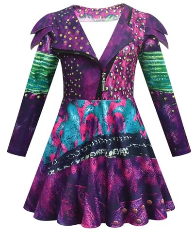 Girls Princess Red Dress Kids Blue Pink Evie Bridget Zipper Jacket Carnival Outfit for 4-12 Years
