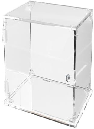 Xyrona Acryl Vitrine Große Acryl-Vitrinen mit Tür, 10, 15, 20, 25, 30, 35, 40, 50cm Hohe Vitrine, Staubdichte Thekenvitrine für Modelle/Trophäen/Souvenirs(L10xW10xH15cm/4x4x6)