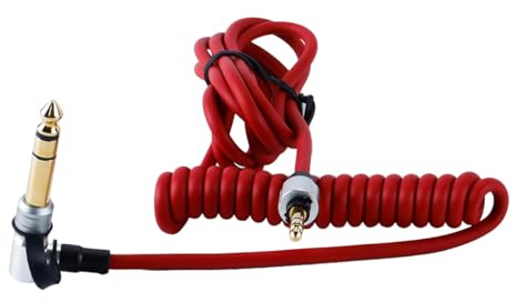 Ausi 3.5 mm to 3.5mm & 6.5 mm Replacement Audio Aux Auxiliary Cable Wire Compatible with Monster Beats by Dr Dre Solo Pro Detox Edition Headphones Extension Cord (Red)